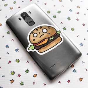 Cheeseburger Sticker, Laptop Sticker, Car Sticker, Bumper Sticker, Vinyl Sticker, Cute Food, Funny Food, Cute Burger, Skateboard Sticker image 2