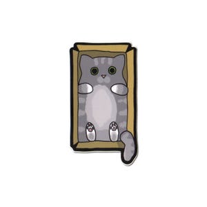 Cute Cat Sticker, Laptop Sticker, Car Sticker, Bumper Sticker, Vinyl Sticker, Funny Cat, Silly Cat, Cats and Boxes, Cute Cat