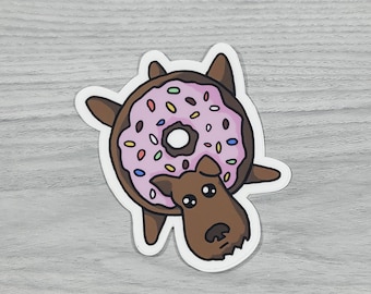 Scottie Dog Donut Vinyl Sticker – 3 Inch Waterproof Decal