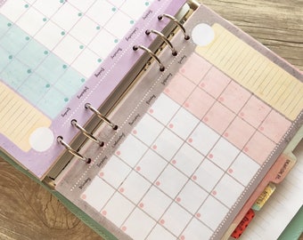 Monthly Planner inserts Full color, UNDATED "Pink coffee cup collection"