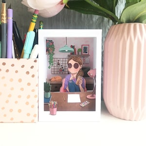 Miss Lily Shades 3D cartão Diorama