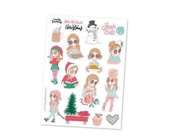 Miss Lily Shades Christmas stickers