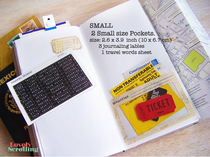 Travel Journal Pockets Etsy