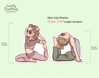 Miss Lily Shades large "yoga love" large stickers (set of 2)