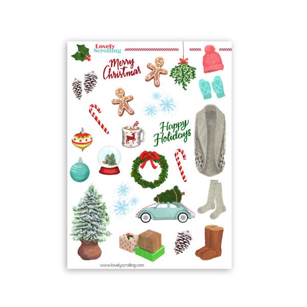 Christmas Holiday sticker set
