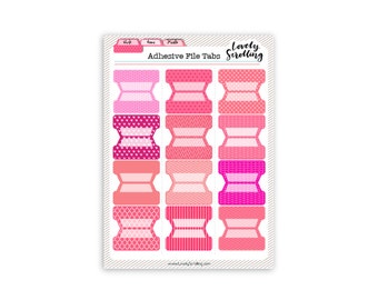 Adhesive Tabs for Planner or files (PINK)