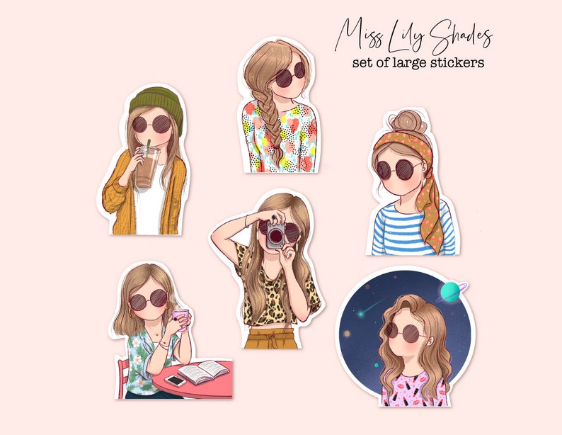 Miss Lily Shades large sticker set zdjęcie 1