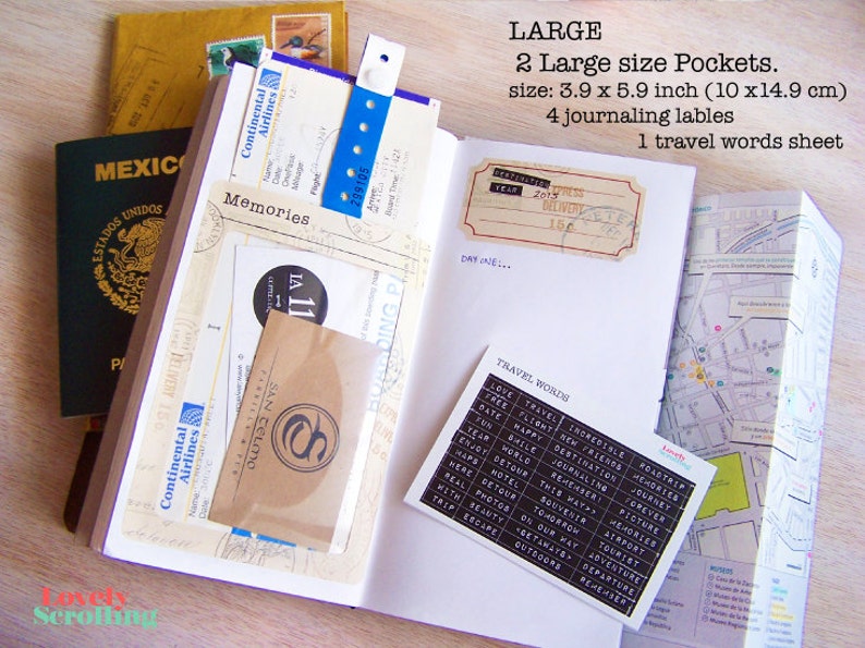Travel Journal Pockets Etsy
