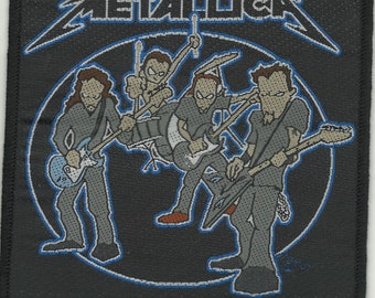 METALLICA cartoon group 2004 VINTAGE woven sew on patch 10 x 10 cm / 4 x 4 inches - very rare - mint condition brand new/unused
