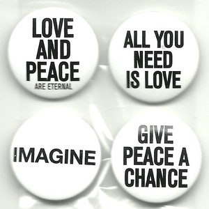 JOHN LENNON generic / retro VINTAGE bunch of 4 button badges - mint condition brand new - Beatles Paul McCartney