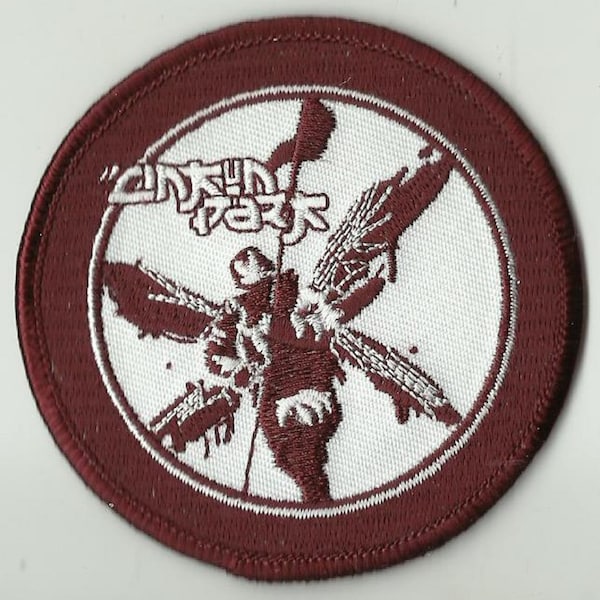 LINKIN PARK red soldier VINTAGE circular embroidered iron on patch - very rare - mint condition brand new - official licensed merchandise