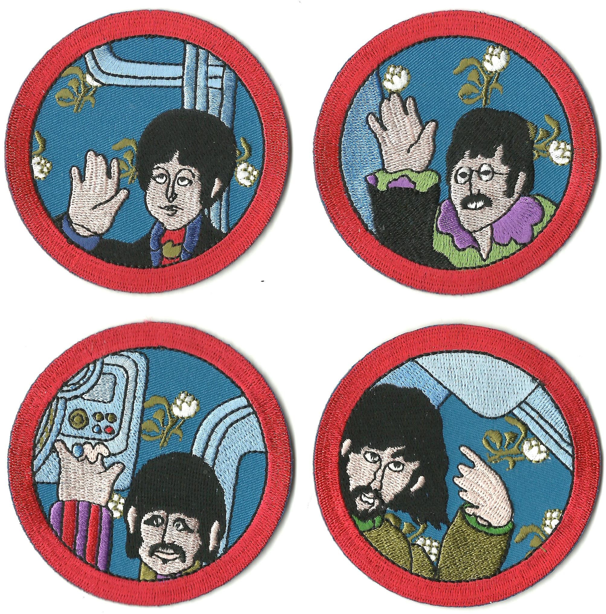 BEATLES Paul Mccartney Cartoon Port Hole Circular Woven 