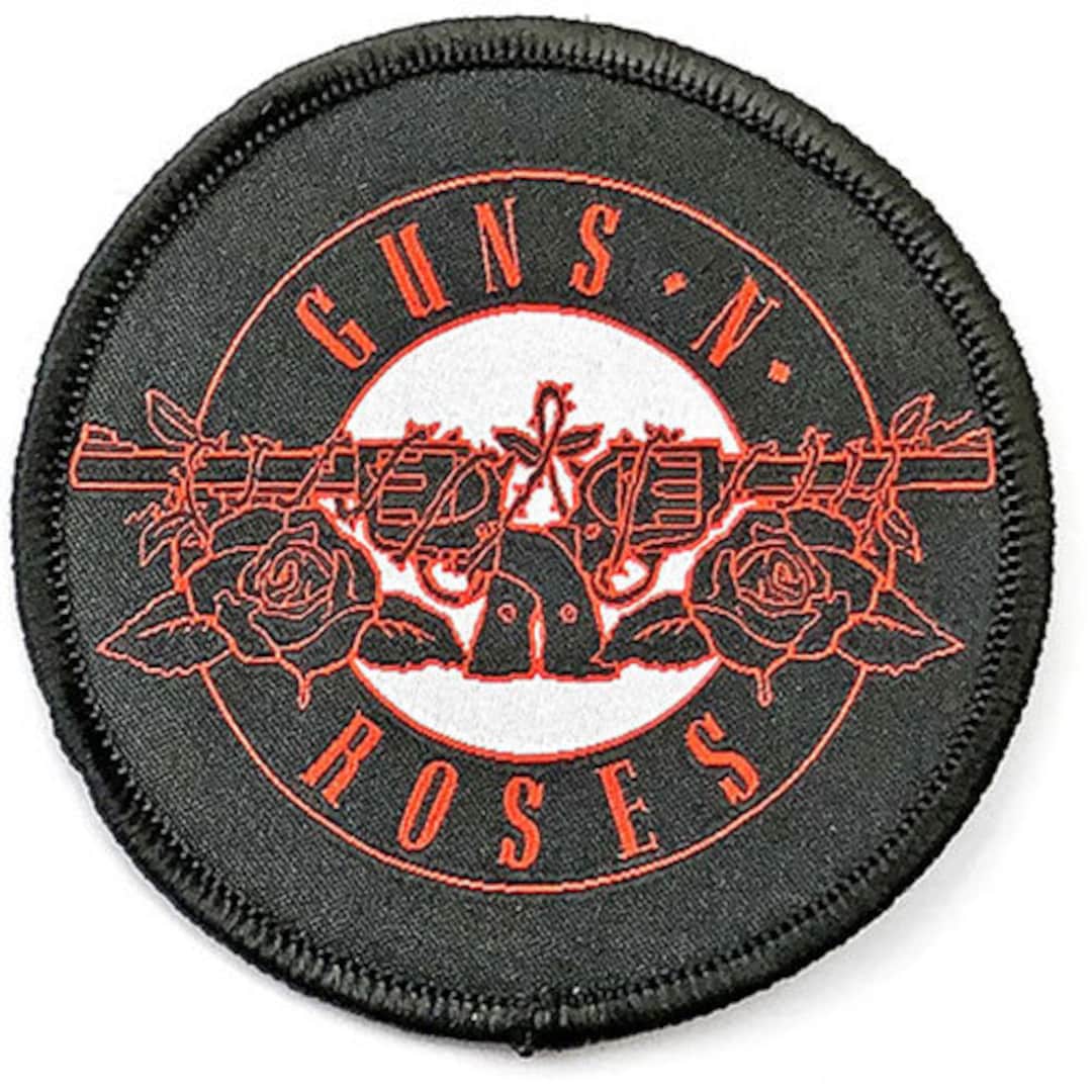 GUNS N ROSES Red Circle Logo WOVEN Sew on Circular Patch Brand New ...