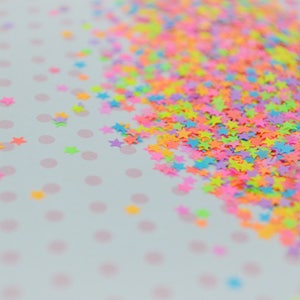 3mm Kawaii Neon Rainbow Star Mix Glitter Resin Supplies Nail Art Decoden Slime 5 grams image 6