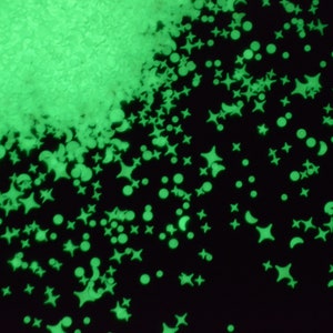 GLOW in the DARK Confetti Mix Shape Moon Star Dot Glitter Resin Supplies Nail Art Slime Glitter Decoden - 5 grams