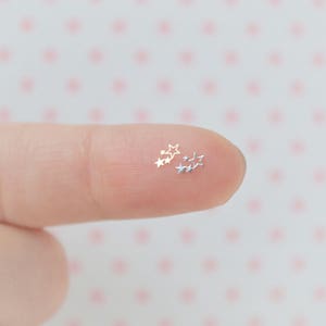 5mm kawaii minúsculo ouro ou prata metálico estrela cluster metal glitter resina suprimentos nail art decoden-conjunto de 50