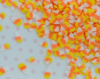 8mm Kawaii Candy Corn Halloween Candy Sprinkles Polymer Clay Resin Supplies Nail Art Decoden Slime - 10 grams