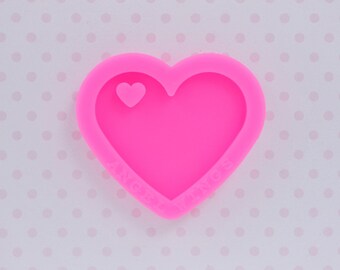 43mm Heart Cutout Kawaii Pendant Charm Decoden Cabochon Flatback Silicone Resin Mold - 1 piece