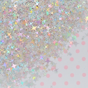 2-5 mm kawaii holografisch metallic zilver 4-punts ster glitter harsbenodigdheden nail art decoden slijm - 5 gram