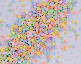 3mm Kawaii Artificial Pastel Rainbow Multi Color Confetti Polymer Clay Sprinkles Flatback Decoden Cabochon - 10 grams