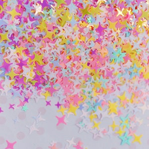 2-5mm Kawaii Bright Rainbow Iriserende 4 Point Star Hollow Star Mix Glitter Hars Levert Nail Art Decoden Slime -5 gram