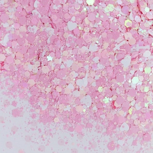 Kawaii Dusty Rose Rosa y Blanco Mate Día de San Valentín Mezcla Corazones Flores Cruces Resina Suministros Nail Art Decoden Slime - 5 gramos