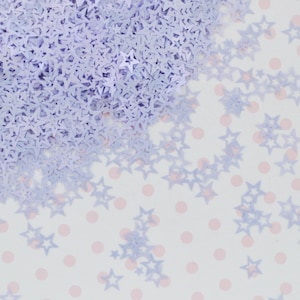 6mm Kawaii Pastel Purple Hollow Star Glitter Harz Zubehör Nail Art Decoden Slime - 5 Gramm