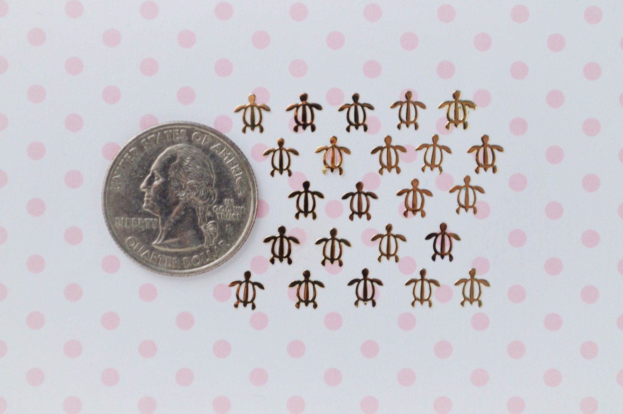 Tiny Coin Cabochon / Charms (2pcs) (6mm x 8mm / Gold) Nail Art Nail De, MiniatureSweet, Kawaii Resin Crafts, Decoden Cabochons Supplies