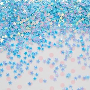 3 mm Kawaii Pastell Blau Irisierender Stern Glitzer Kunstharz Zubehör Nail Art Slime Decoden Pailletten - 10 Gramm