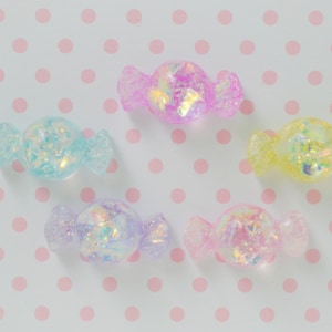 23 mm Yume Kawaii Pastell Glitter Candy Cabochons - Set of 5