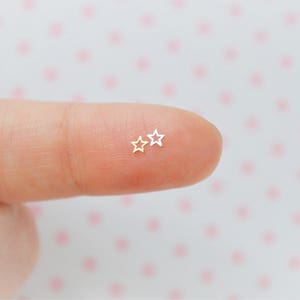 3 mm kleine kawaii gouden of zilveren holle ster metaal glitter hars benodigdheden nail art decoden - set van 50