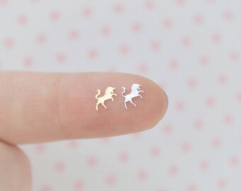 5mm Tiny Metallic Gold or Silver Unicorn Metal Glitter Resin Supplies Nail Art Decoden - set of 50