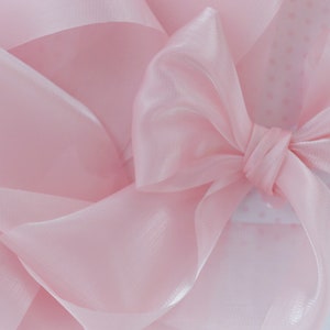 80 mm Pastell Rosa glänzend Voile Organza Band Bogen Decoden Schmuck Lieferungen - 2 Meter