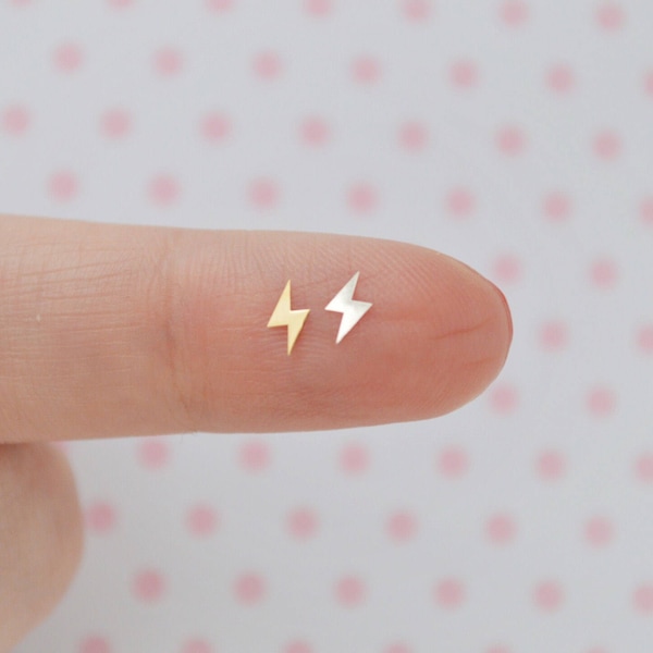 5mm Tiny Lightning Bolt Charms Gold & Silver Glitter Resin Supplies - 50 pieces