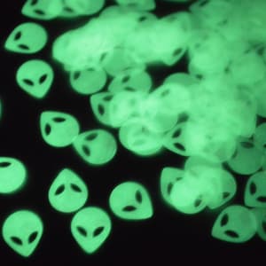 10mm Alien GLOW in the Dark Green Pastel Goth Assustador Bonito Kawaii Glitter Resina Suprimentos Nail Art Slime Decoden Lantejoulas - 5 gramas