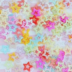 13mm Tiny Kawaii Pastel Pearl Star Decoden Cabochons - 100 piece set