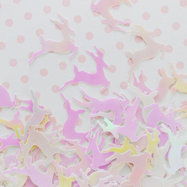 20mm Kawaii White Pink Iridescent Reindeer Christmas Glitter Resin Supplies Nail Art Decoden Slime - 5 grams