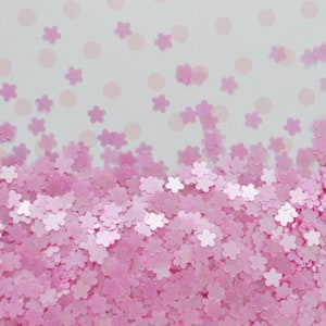 3mm Kawaii Pastel Pink Pearlescent Sakura Cherry Blossom Glitter Resin Supplies Nail Art Decoden Slime 5 grams image 3
