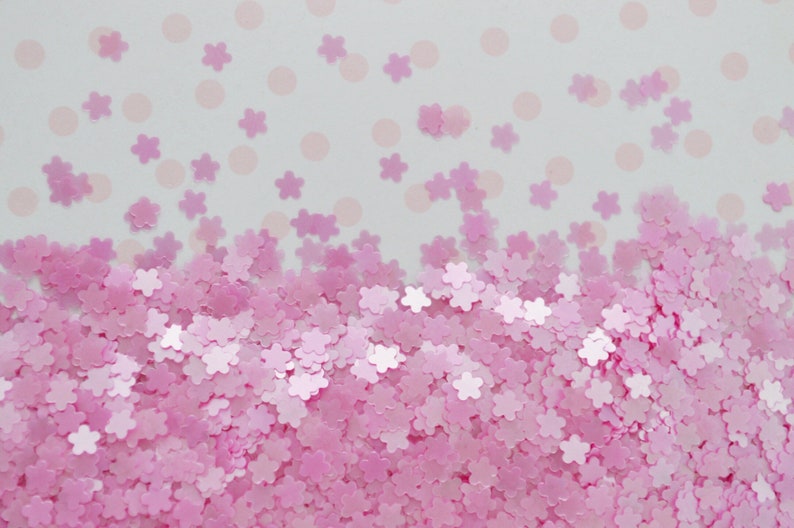 3mm Kawaii Pastel Pink Pearlescent Sakura Cherry Blossom Glitter Resin Supplies Nail Art Decoden Slime 5 grams image 3