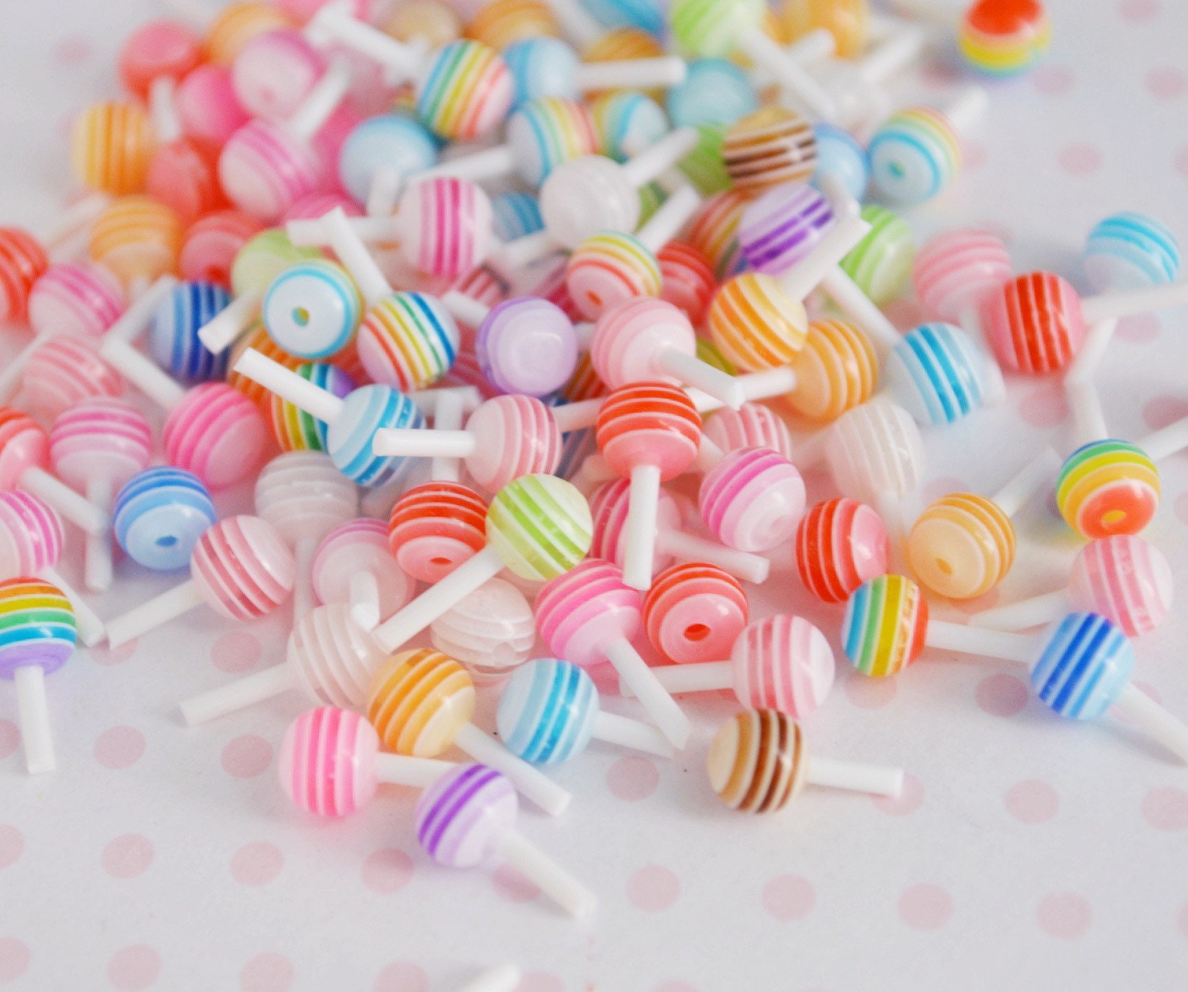 20pcs Cute Candy 3d Nail Charms Mix Lollipo Cabochon Bows/bear
