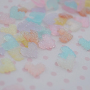 10mm Pixel Heart AB Iridescent Pastel Rainbow Druzy Kawaii Rhinestone Flatback Resin Decoden Cabochon- 20 piece set