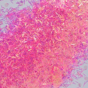Kawaii Hot Pink Iridescent Confetti Glitter Line Glitter Resin Supplies Nail Art Decoden Slime - 5 grams
