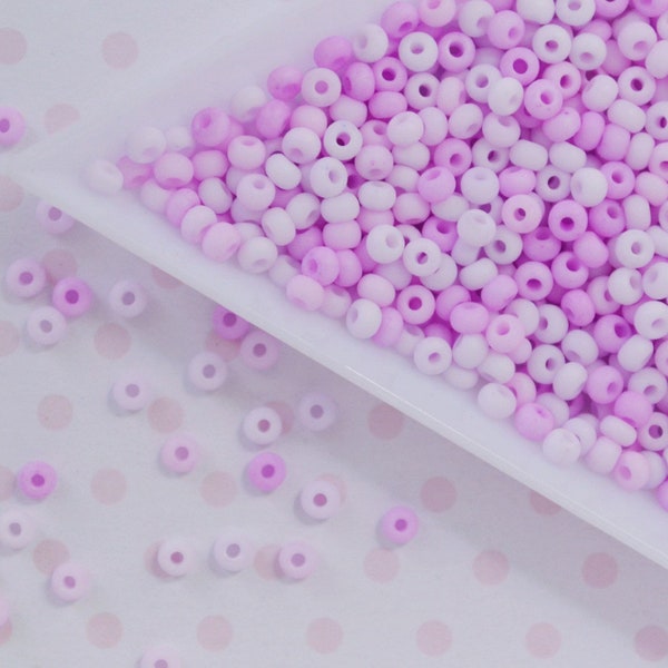3mm Tiny Kawaii Pastel Purple Dreamy Yume Kawaii Lilac Lavender Pale Seed Bead Mix - 10 grams