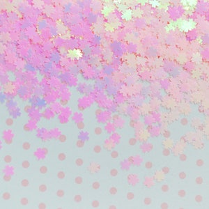 5mm Kawaii Pastell Rosa Schillernde Sakura Kirschblüte Glitter Kunstharz Zubehör Nail Art Decoden Slime - 5 Gramm