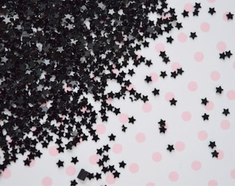2mm Kawaii Black Star Pastel Goth Glitter Resin Supplies Nail Art Slime Decoden Sequins - 10 grams