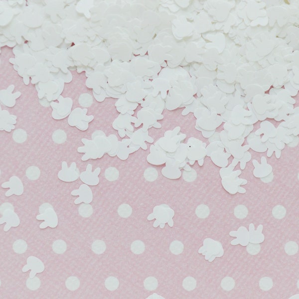 4mm Kawaii Matte White Bunny White Rabbit Glitter Resin Supplies Nail Art Decoden Slime - 5 grams