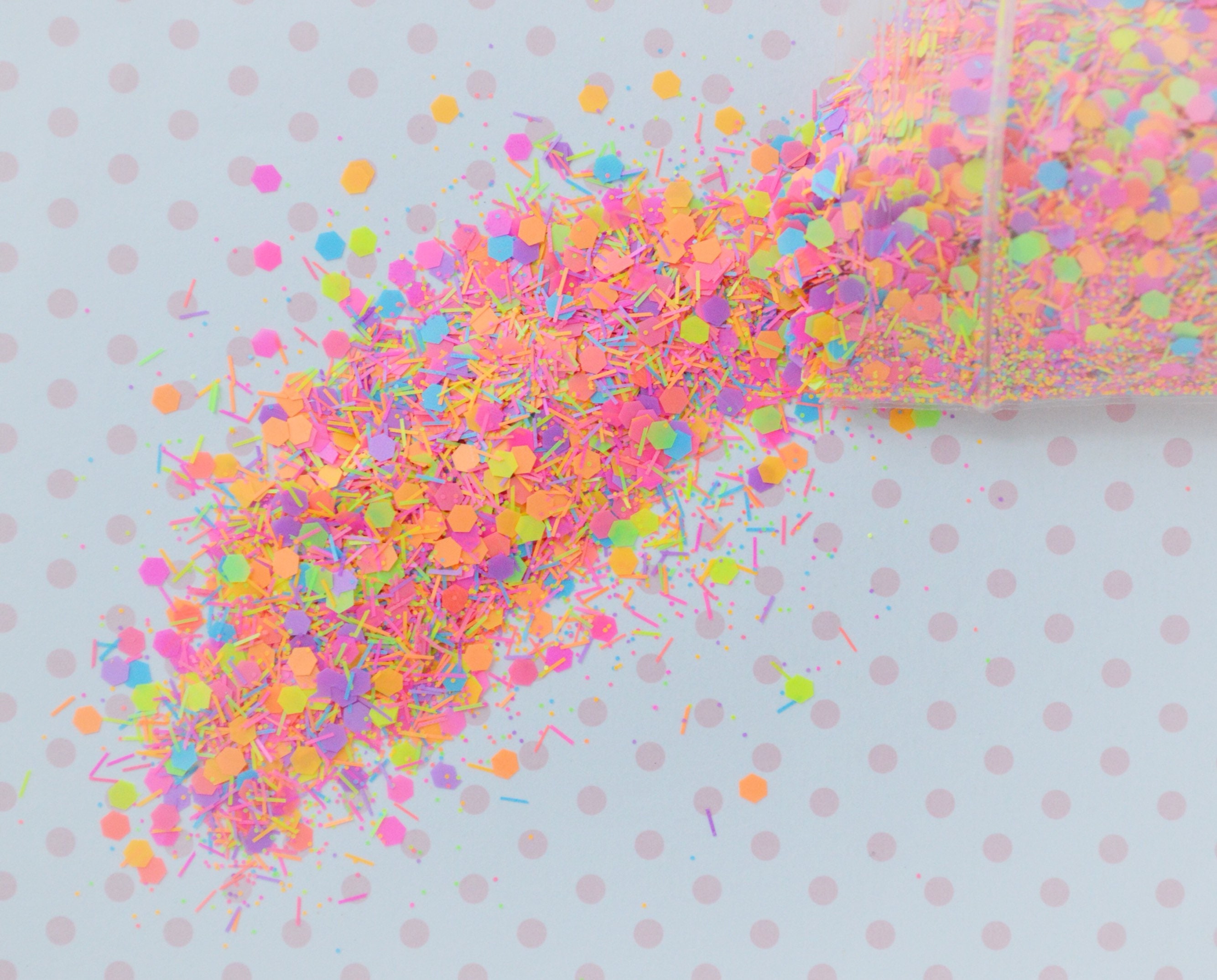 Kawaii Neon Rainbow Confetti Mix Shape Glitter Resin Supplies Nail Ar…