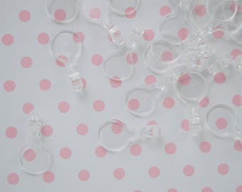 8mm Clear Glue-On Bails For DIY Charms - 20 piece set