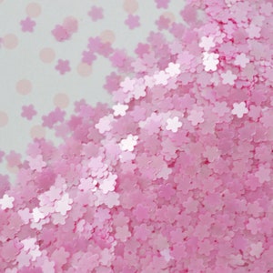 3mm Kawaii Pastel Pink Pearlescent Sakura Cherry Blossom Glitter Resin Supplies Nail Art Decoden Slime 5 grams image 1