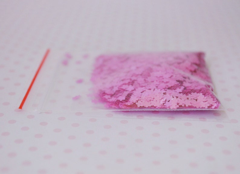 3mm Kawaii Pastel Pink Pearlescent Sakura Cherry Blossom Glitter Resin Supplies Nail Art Decoden Slime 5 grams image 6